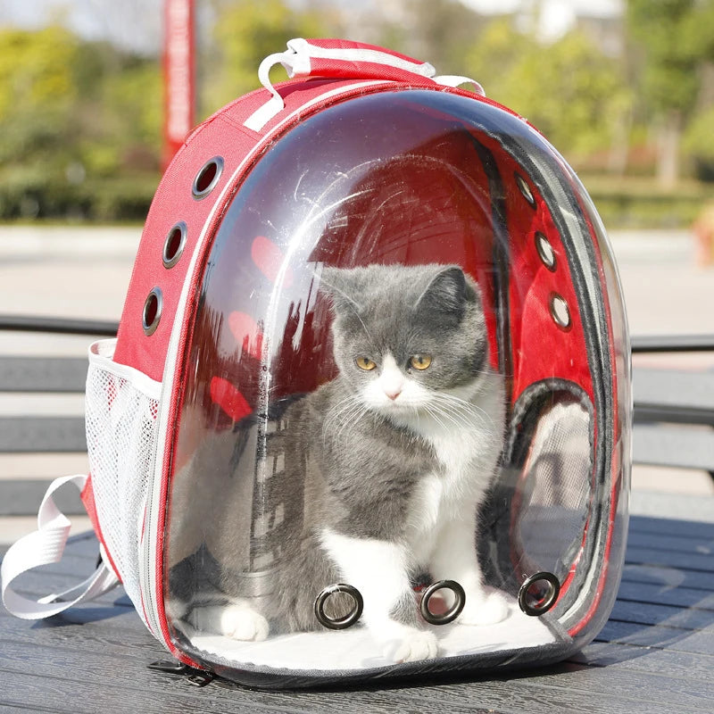 Zaino Trasporto Trasparente per Gatti e Cani